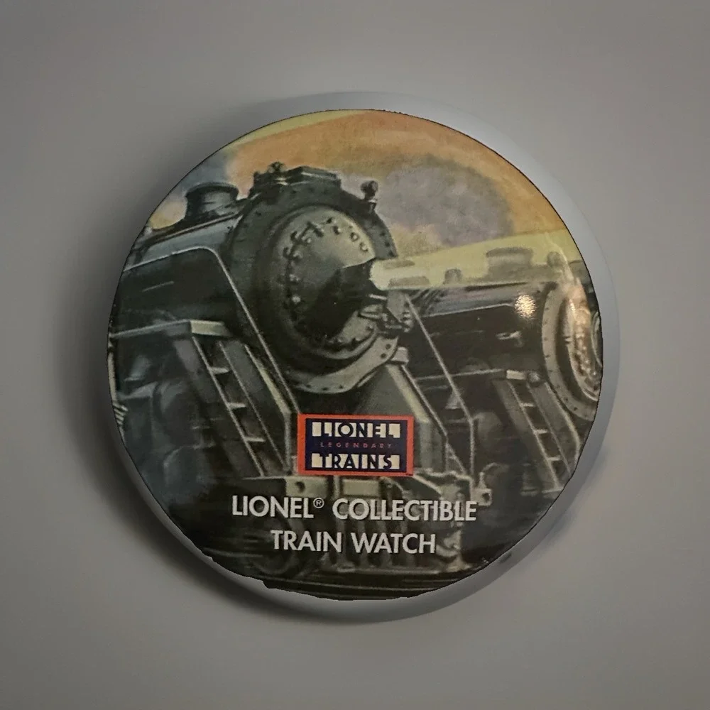 Lionel Train Watch Animated Sec & Sound Brown Leather Band Gold Case COA & Tin